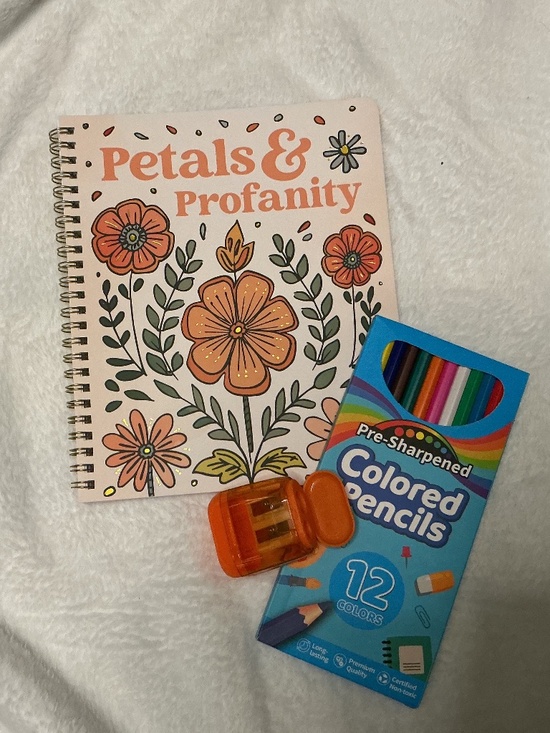 Other - ADULT COLORING BOOK PENCILS AND SHARPENER